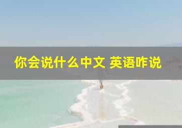 你会说什么中文 英语咋说